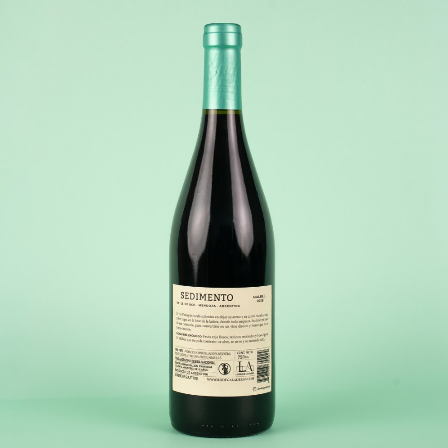 Sedimento Malbec 2026 — contraetiqueta